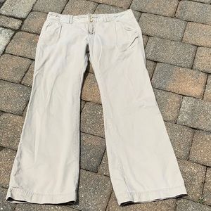 ABERCROMBIE & FITCH FLAT FRONT KHAKI PANTS, SIZE 10 LONG